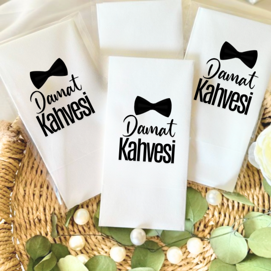 Damat kahvesi baskılı Peçete 5'li Damat kahvesi baskılı Peçete 5'li