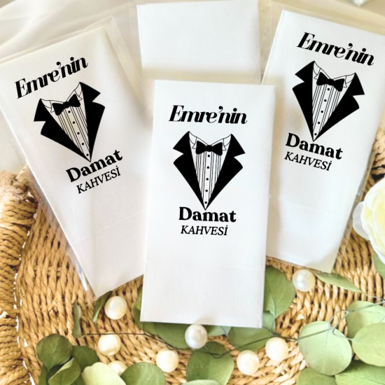 Damat kahvesi baskılı Peçete 5'li Damat kahvesi baskılı Peçete 5'li