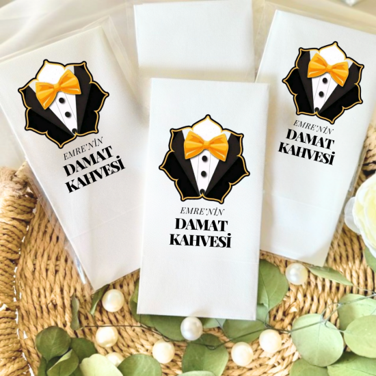 Damat kahvesi baskılı Peçete 5'li Damat kahvesi baskılı Peçete 5'li