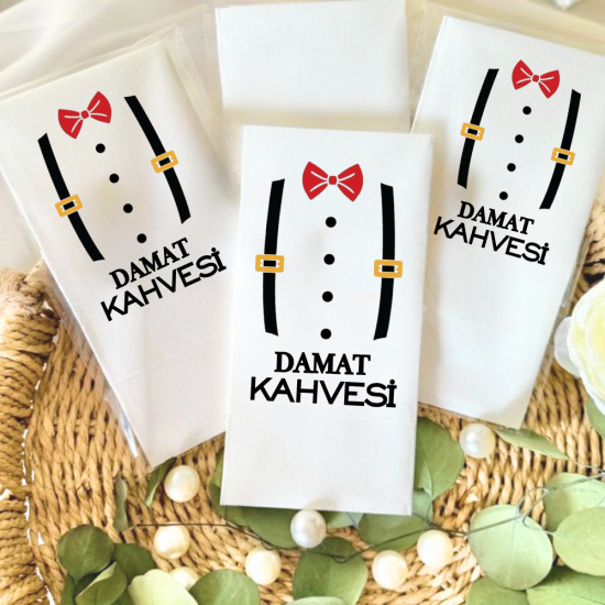 Damat kahvesi baskılı Peçete 5'li Damat kahvesi baskılı Peçete 5'li