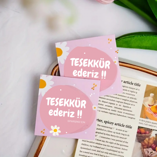 Desenli Teşekkür Kartı Desenli Teşekkür Kartı