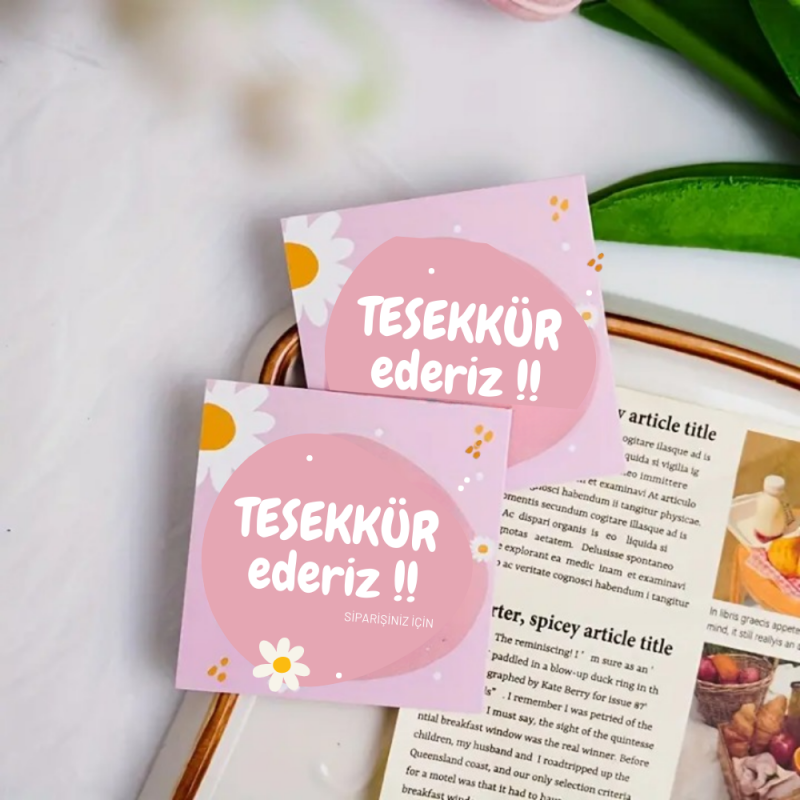 Desenli Teşekkür Kartı