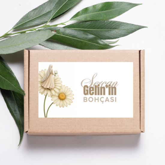 Kişiye Özel Gelin Damat Bohçası Stickerları A4 Boyutlu