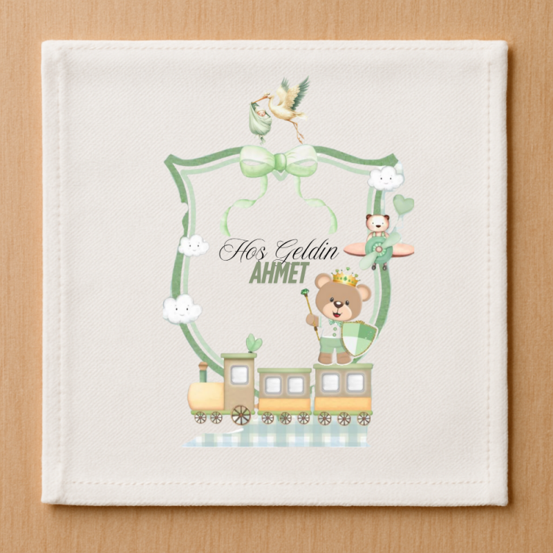 Lüks Baskılı Kare Masa Mendili - 29x29 cm