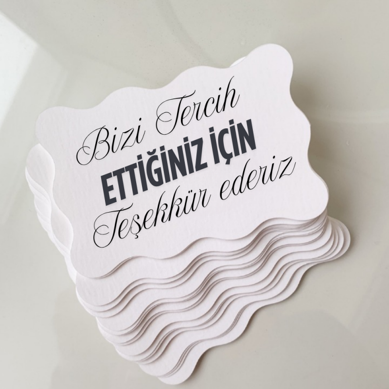 Bizi tercih ettiğiniz için teşekkür ederiz kartı
