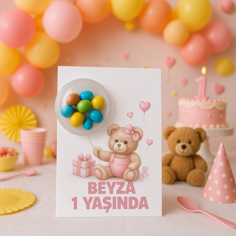 Bonibonlu Doğum günü hediyelik kart