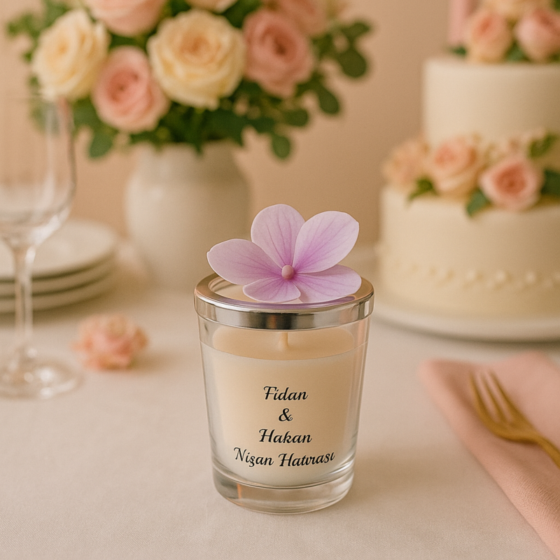 Kişiye Özel Nişan Hatırası Mum 