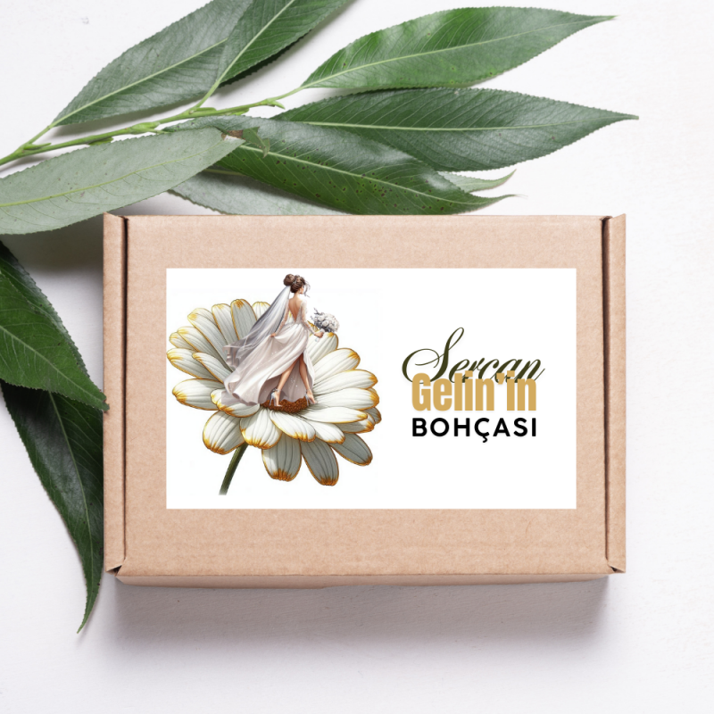 Kişiye Özel Gelin Damat Bohçası Stickerları A4 Boyutlu