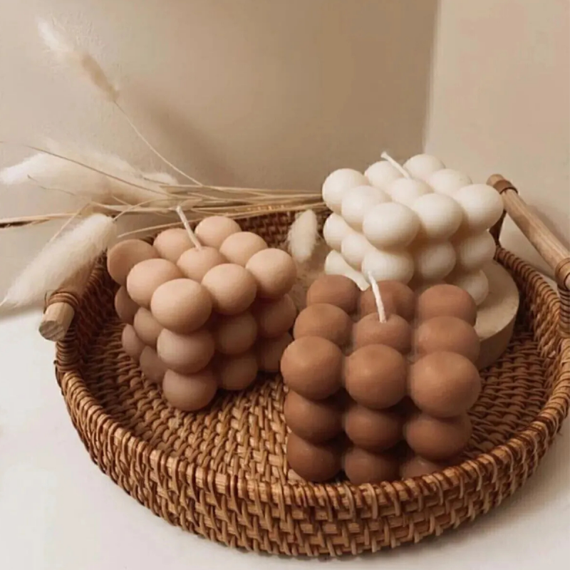 Bubble Mum Tasarım Dekoratif Mum - 3’lü Set