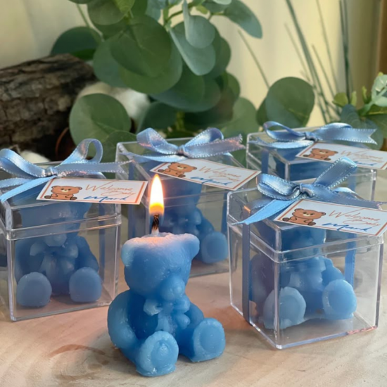Baby Shower Mavi ayıcık mum Baby Shower Mavi ayıcık mum