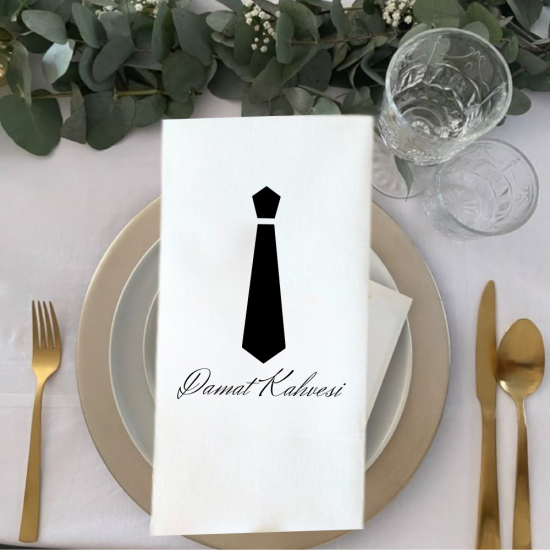 Damat kahvesi Smokin baskılı Peçete 5 li Damat kahvesi Smokin baskılı Peçete 5 li