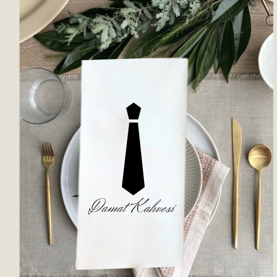 Damat kahvesi Smokin baskılı Peçete 5 li Damat kahvesi Smokin baskılı Peçete 5 li