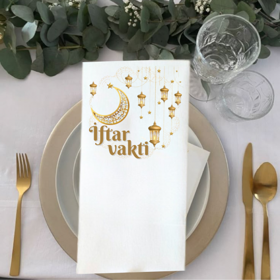 Kişiye Özel iftar temalı baskılı peçete 20 Adet