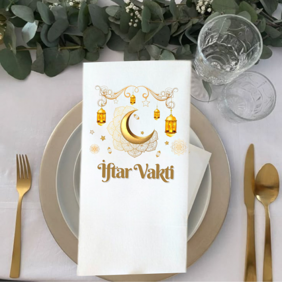 Kişiye Özel iftar temalı baskılı peçete 20 Adet