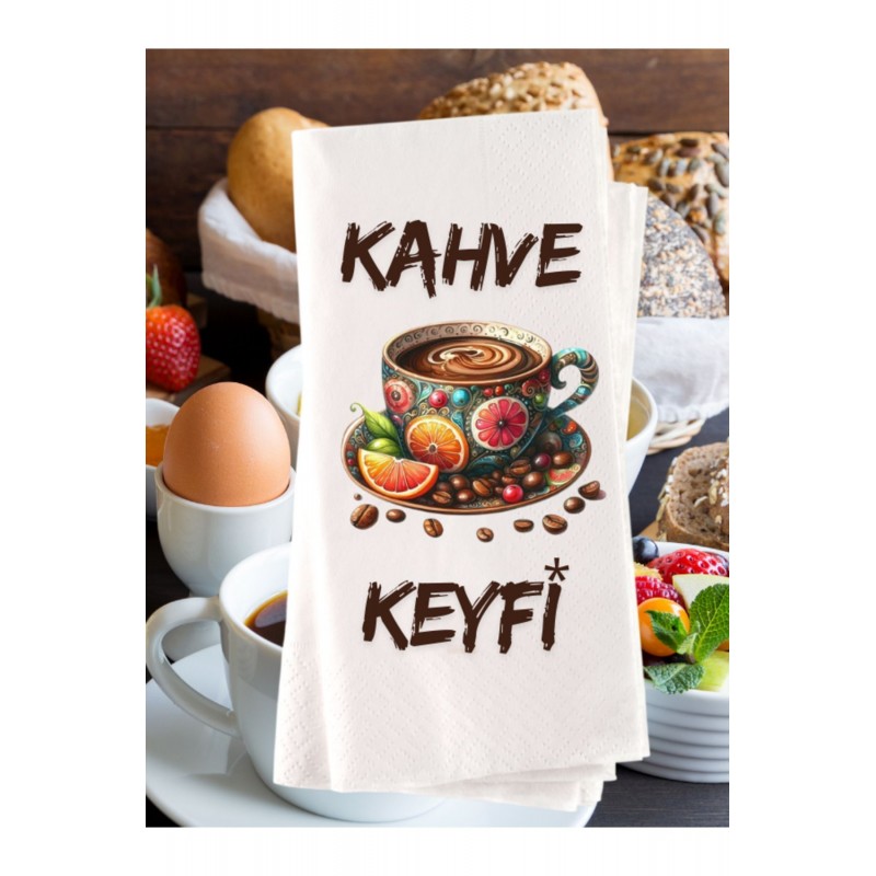 Kahve Keyfi Baskılı Peçete 20 Adet