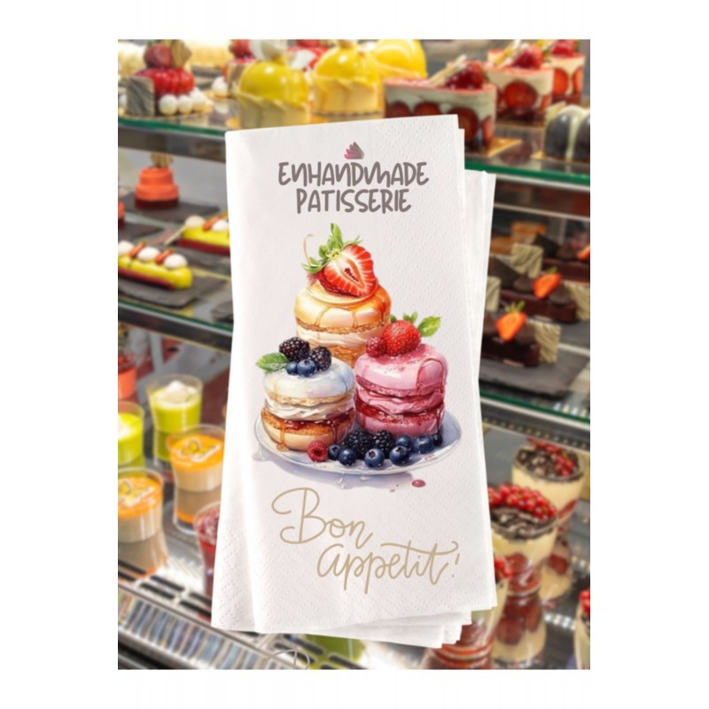 Patisseria Pasta Temalı Baskılı Peçetesi 20 Adet