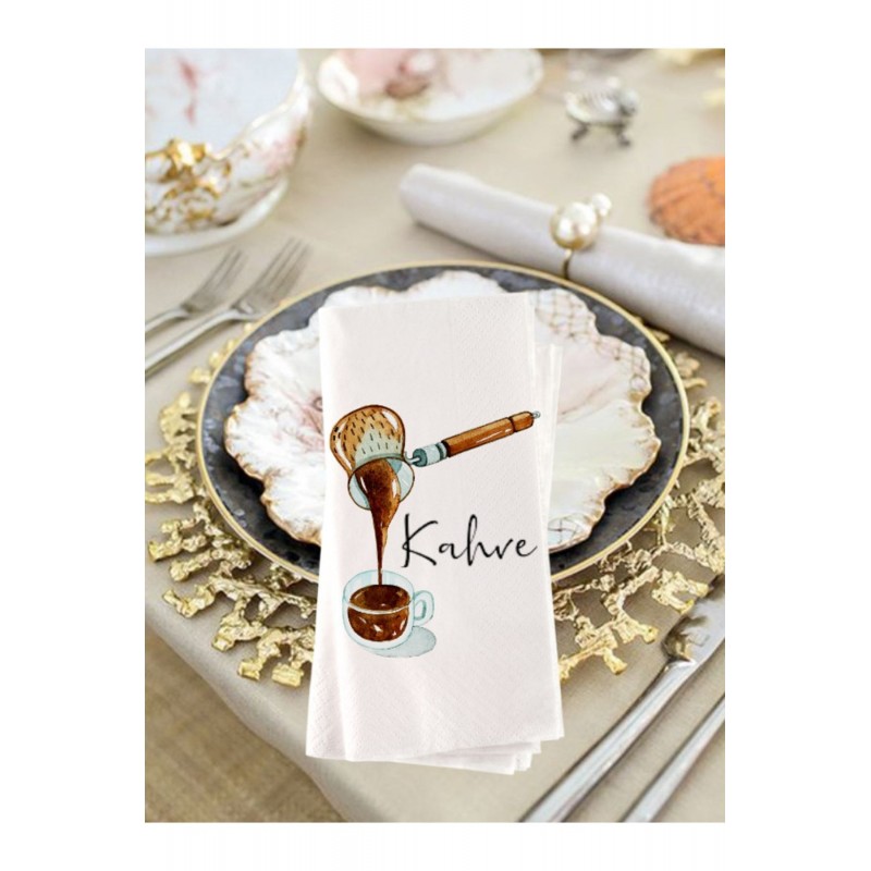 Kahve Baskılı Sunum Peçetesi 20li