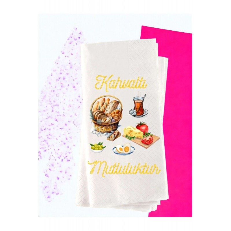 Brunch Kahvaltı Temalı Baskılı Peçete 20’li
