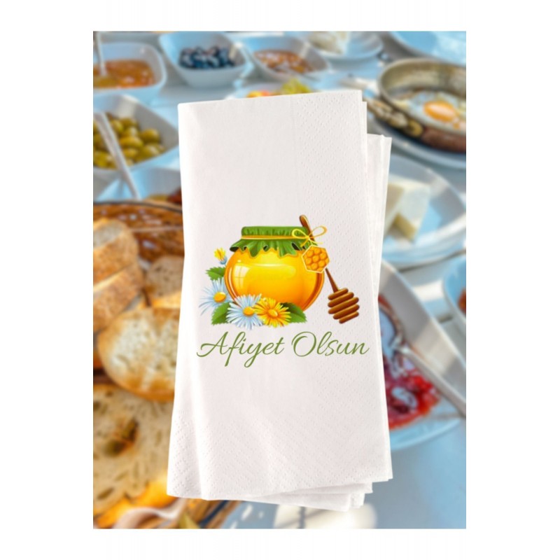 Afiyet Olsun Temalı Baskılı Peçete 20 Adet 10a1x