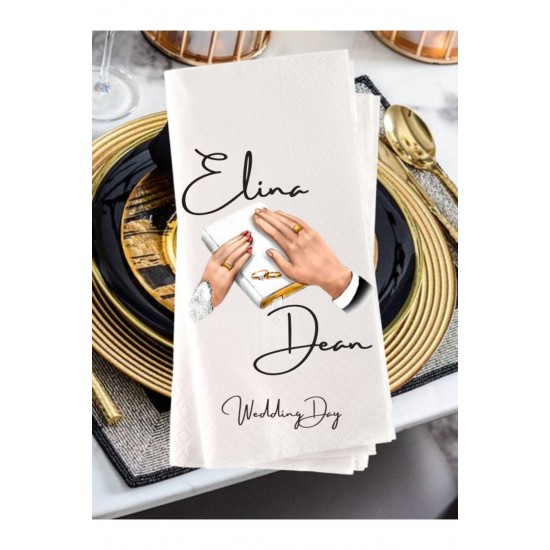 Baskılı Peçete Düğün Wedding Printed Napkin Peçetesi 20 adet Baskılı Peçete Düğün Wedding Printed Napkin Peçetesi 20 adet