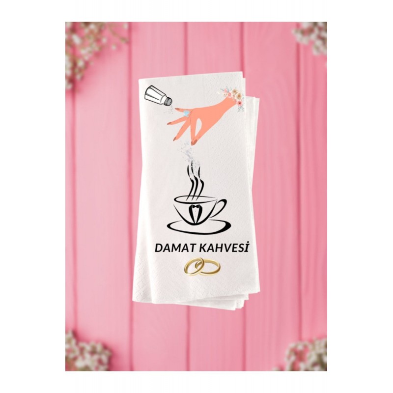 Damat Kahvesi Baskılı Konsept Peçete