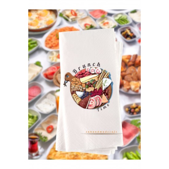 Brunch Kahvaltı Temalı Baskılı Peçete 20 Adet 1xx1 Brunch Kahvaltı Temalı Baskılı Peçete 20 Adet 1xx1