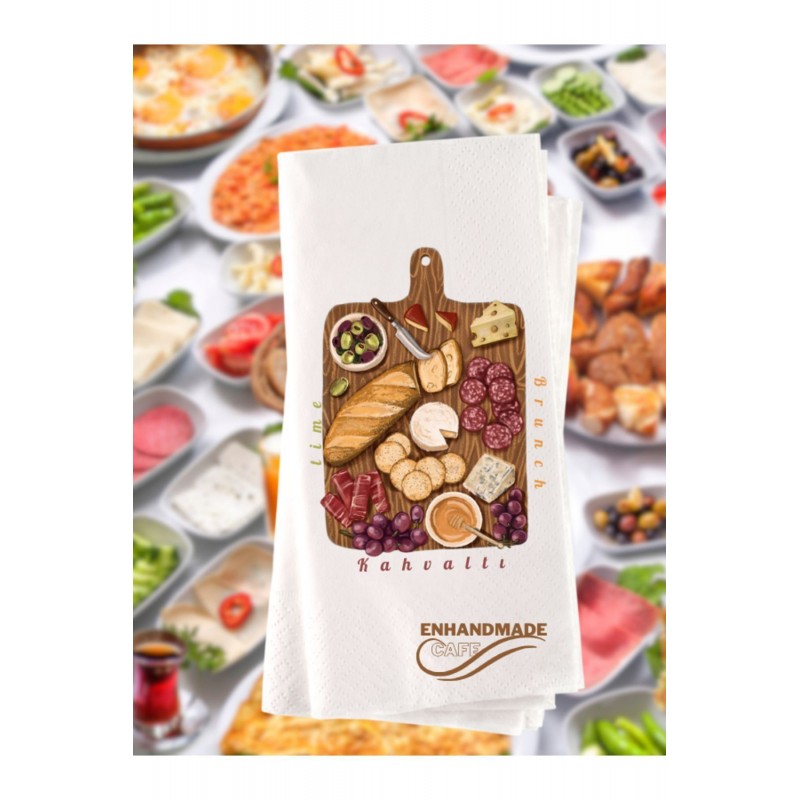 Brunch Kahvaltı Temalı Baskılı Peçete 20 Adet 3xx3
