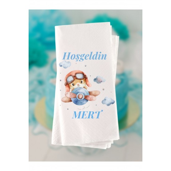 Bebek Doğumu Hoşgeldin Baskılı Konsept Peçete 20 Adet 001 Bebek Doğumu Hoşgeldin Baskılı Konsept Peçete 20 Adet 001