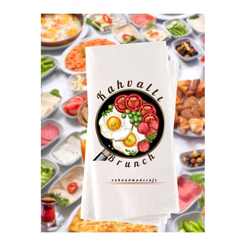 Brunch Kahvaltı Temalı Baskılı Peçete 20 Adet 0xx