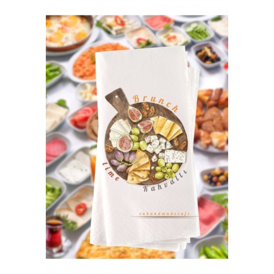 Brunch Kahvaltı Temalı Baskılı Peçete 20 Adet 2xx2 Brunch Kahvaltı Temalı Baskılı Peçete 20 Adet 2xx2