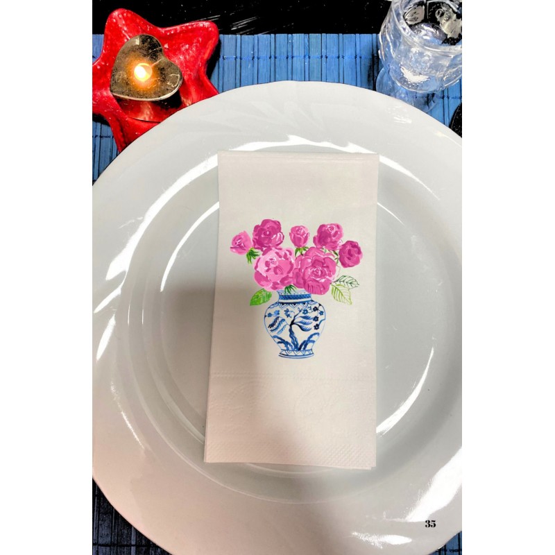 Pembe Güller Bleu Blanc Sunum Peçetesi 20 Adet