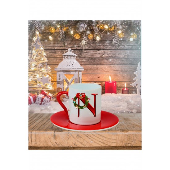 Yılbaşı Noel Baskılı Kişiye Özel Harf Türk Kahvesi Fincanı Yılbaşı Noel Baskılı Kişiye Özel Harf Türk Kahvesi Fincanı